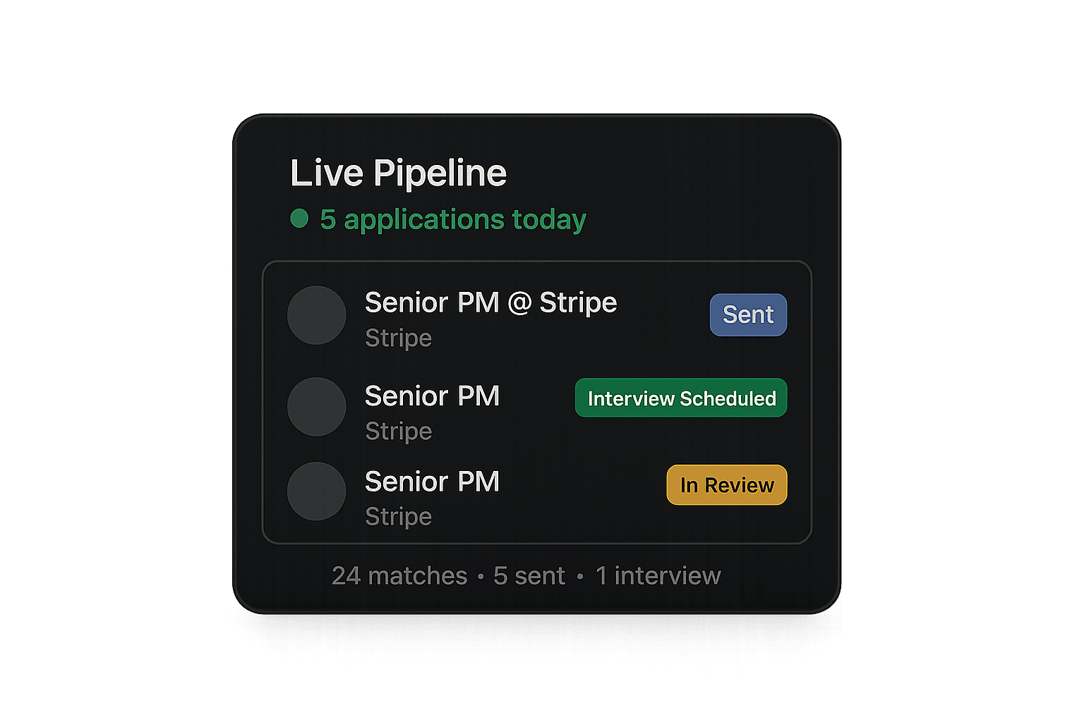 Live application pipeline